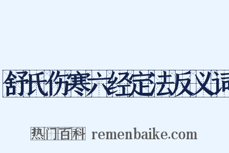 舒氏伤寒六经定法反义词是什么意思的图片